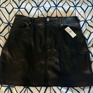Express Black Leather Skirt